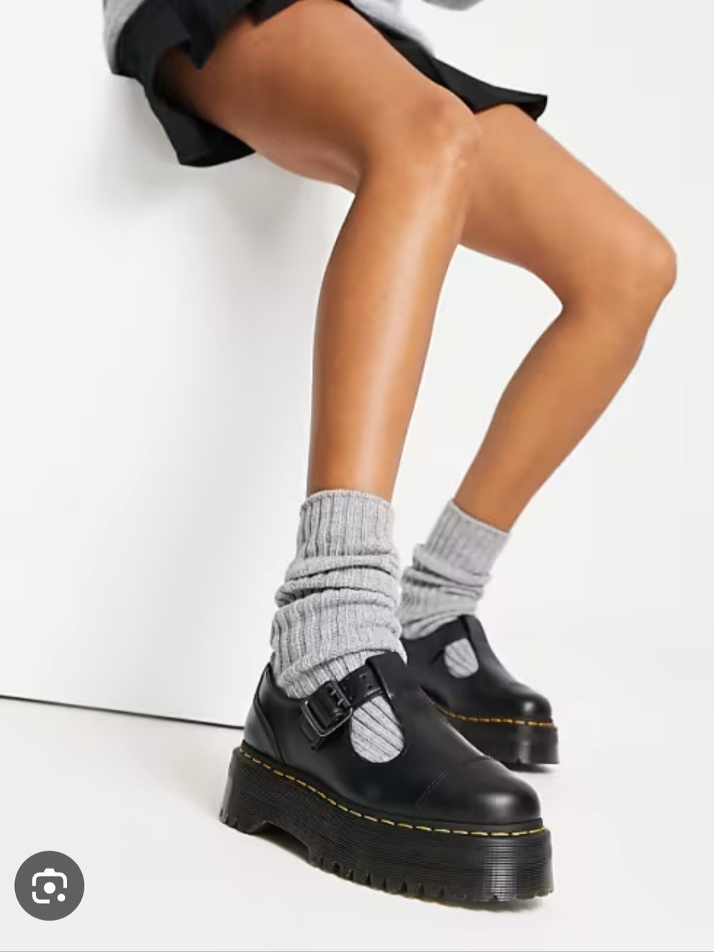 NWT Dr. Martens DOC MARTENS Bethan T-bar Mary Janes Leather Platform Black Shoes